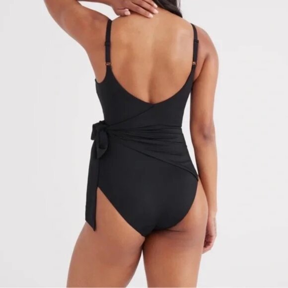 KNIX Leakproof Wrap One Piece Swimsuit Women's Size XXXL 3X Black - Picture 2 of 11